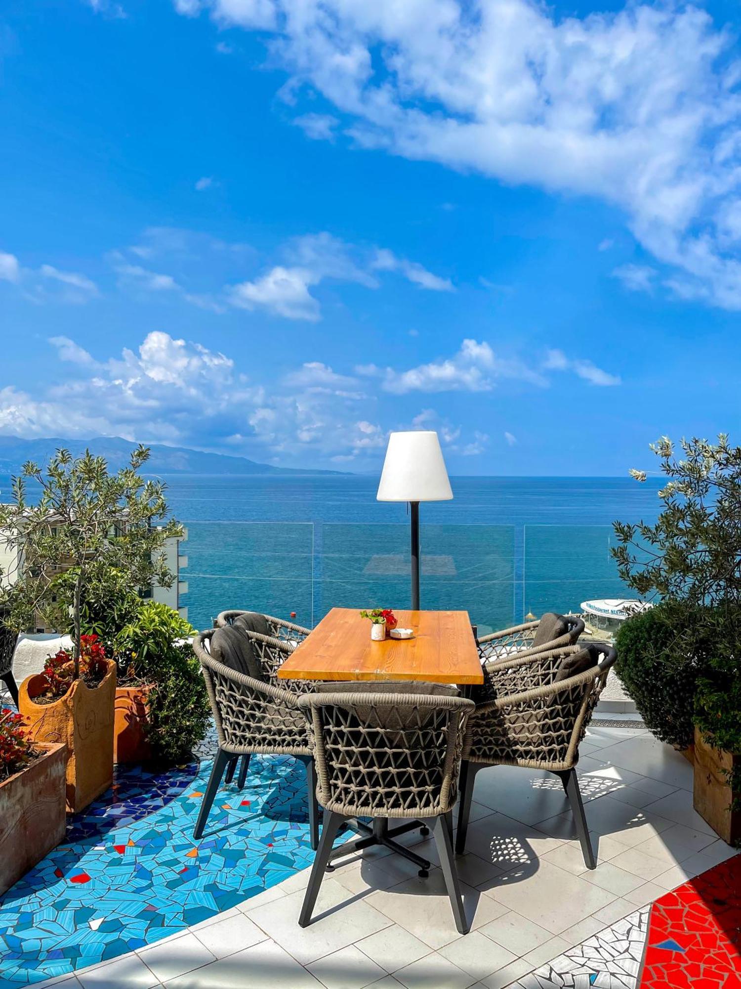Bougainville Bay Hotel Sarande Luaran gambar View from the hotel